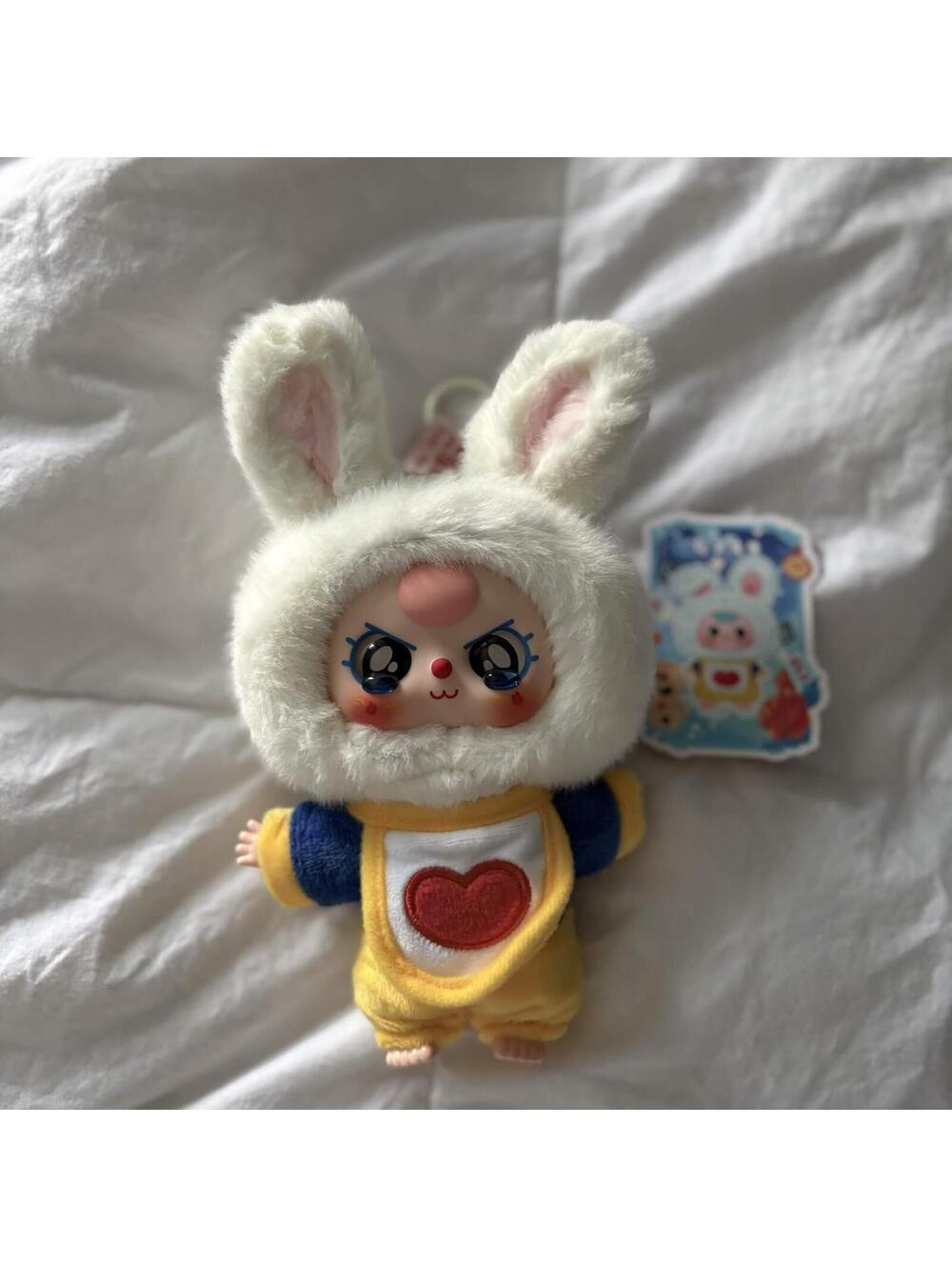 white bunny keychain
